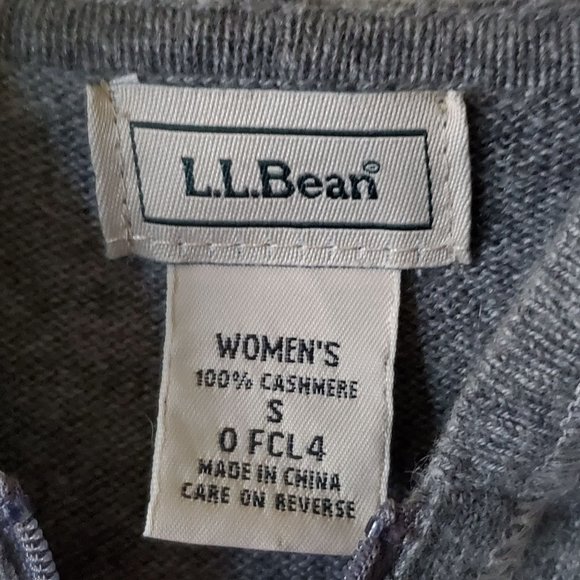L.L. Bean Gray Cashmere Full Zip Lightweight Hoodie Size S - Picture 6 of 6
